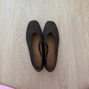 Madewell Dark Brown Suede Square-Toe Flats